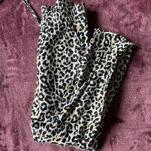 J crew leopard print dress pants with draw string